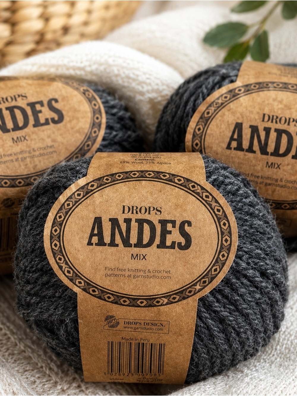 DROPS Andes Mix Chunky Yarn - Charcoal Gray